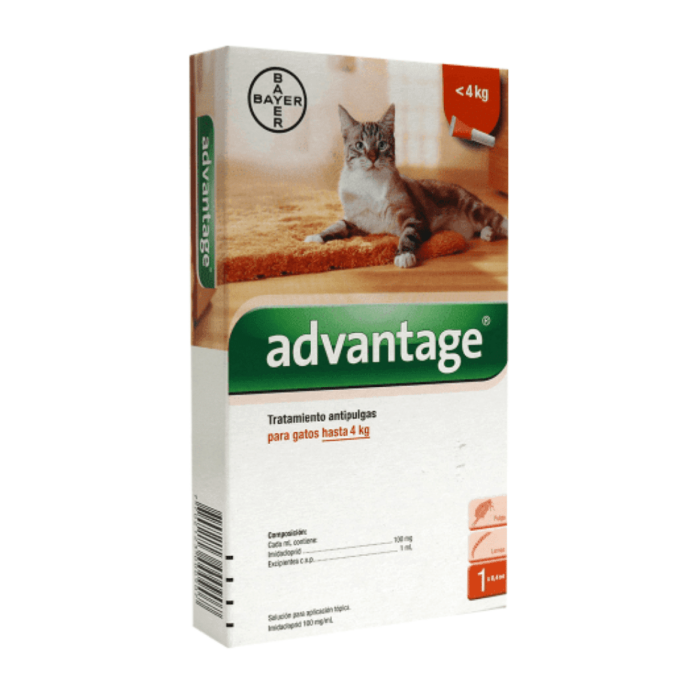 Bayer Advantage Pipeta antipulgas y antiparasitario para gatos hasta 4kg