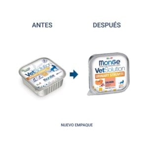 Lata de 100gr de Monge VetSolution Feline Urinary Struvite, alimento húmedo para disolución de cálculos en gatos.