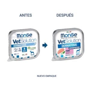 Monge VetSolution Canine Dermatosis Antes y despues