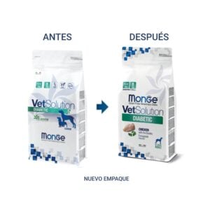 Monge VetSolution Canine Diabetic Antes y despues