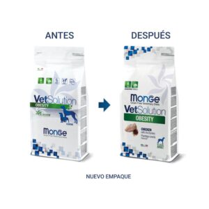 Monge Vetsolution Canine Obesity antes y despues