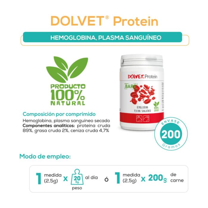 Dolvet Protein x 200gr - Suplemento Perros y gatos - Imagen 2