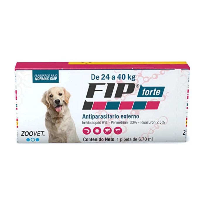 FIP Forte hasta 24 a 40kg - Pipeta antipulgas para perros
