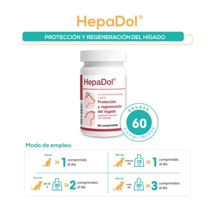 Hepadol x 60 tabs - Suplemento Perros y gatos - Imagen 2