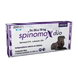 Spinomax Duo 36 a 70kg - Tableta antipulgas para perros