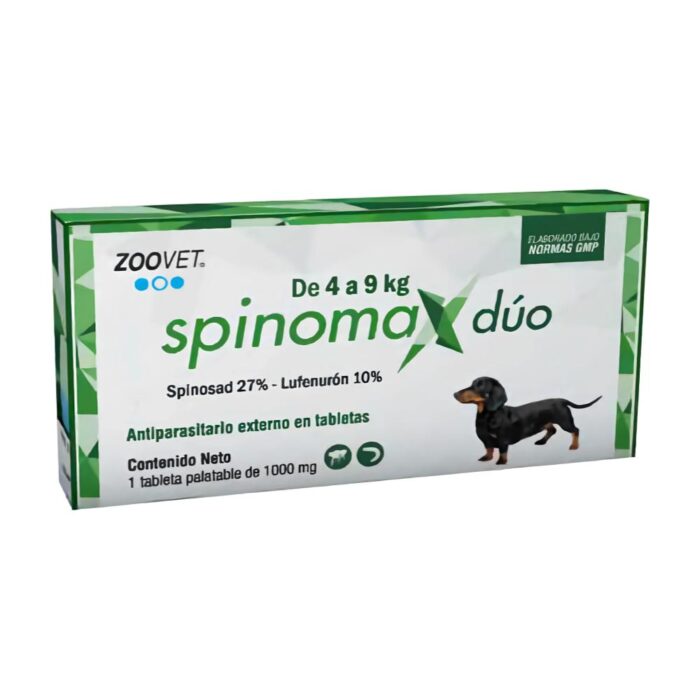 Spinomax Duo 4 a 9kg - Tableta antipulgas para perros