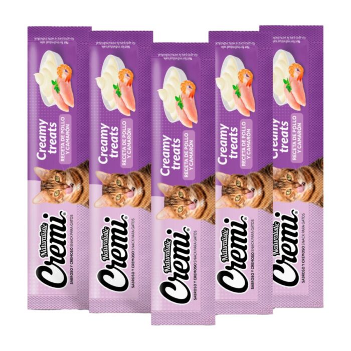 Cremi Chicken & Shrimp Recipe x 5 - Snack cremoso para gatos - Imagen 2