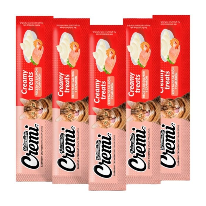 Cremi Salmon & Shrimp Recipe x 5 - Snack cremoso para gatos - Imagen 2