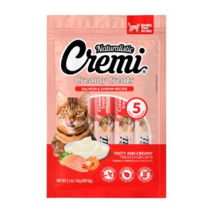 Cremi Salmon & Shrimp Recipe x 5 - Snack cremoso para gatos