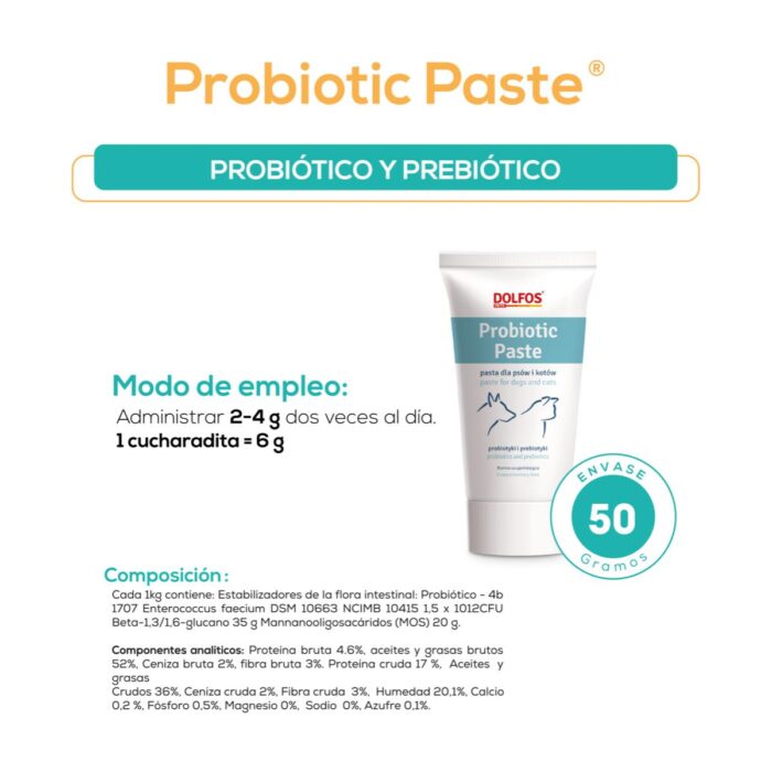 Dolvet Probiotic Paste 50gr - Suplemento para perros y gatos - Imagen 2