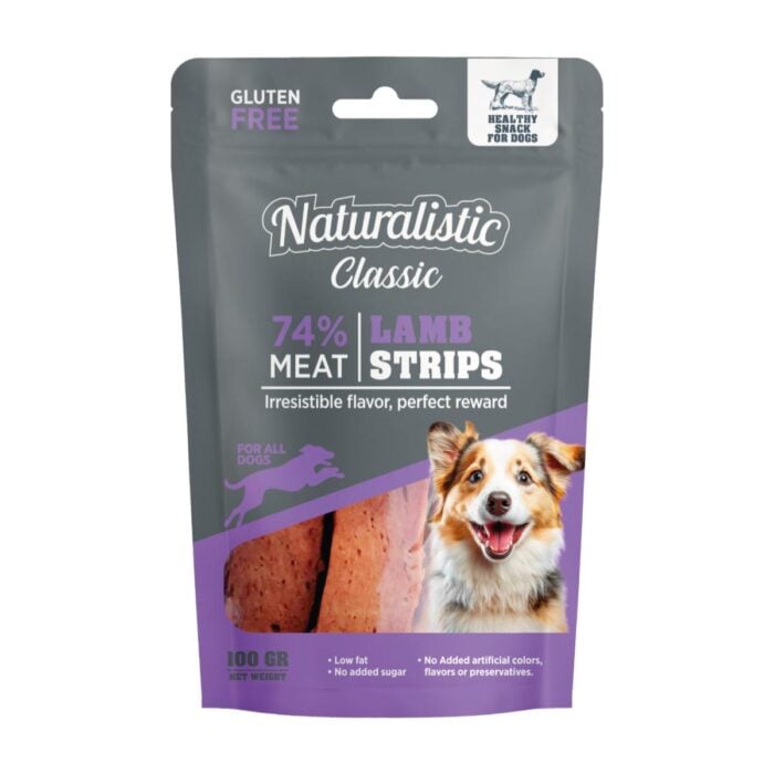 Naturalistic Classic Lamb Strips 100gr - Snack para perros