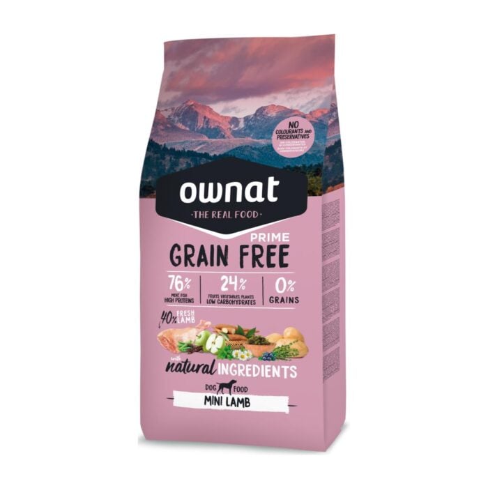 Ownat Grain Free Prime Mini Lamb 3kg - Adultos razas pequeñas