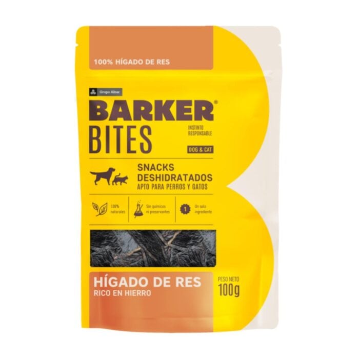 Barker Bites Hígado de Res 100gr - Snack para perros y gatos