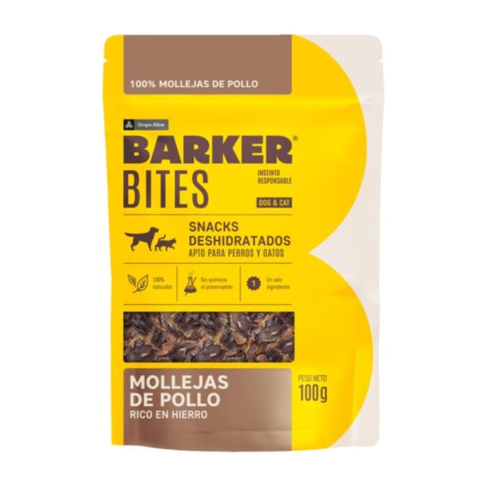 Barker Bites Mollejas de Pollo 100gr - Snack para perros y gatos