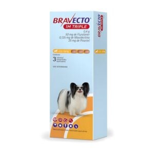 Bravecto 1M Triple 2.5 a 5kg x 3 tab (50mg) - Antipulgas perros
