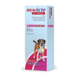 Bravecto 1M Triple 40 a 60kg x 3 tab (600mg) - Antipulgas perros