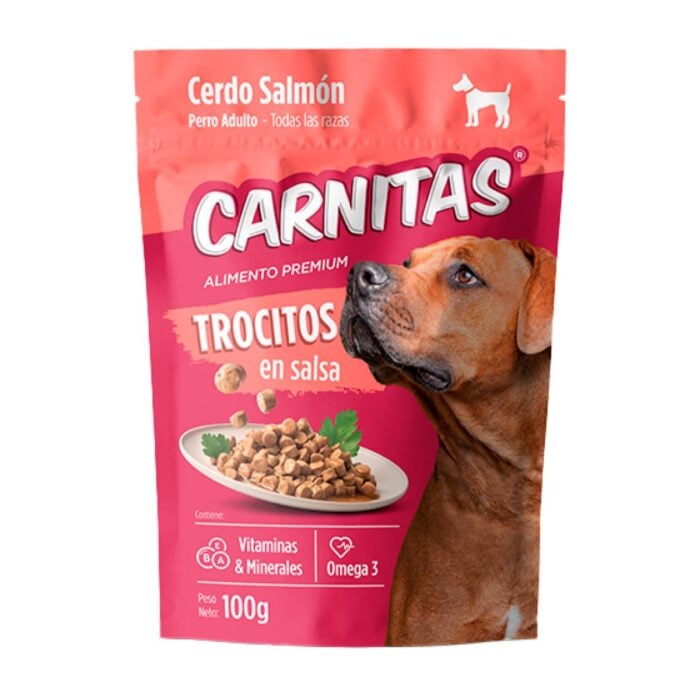 Carnitas Trocitos en Salsa Cerdo y Salmón 100gr - Adultos