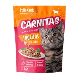 Carnitas Trocitos en Salsa Pollo y Cerdo 85gr - Gatos adultos