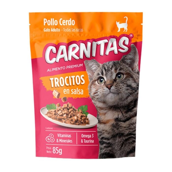 Carnitas Trocitos en Salsa Pollo y Cerdo 85gr - Gatos adultos