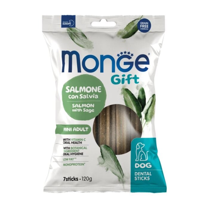 Monge Gift Dental Sticks Salmón y Salvia 120gr - Razas pequeñas