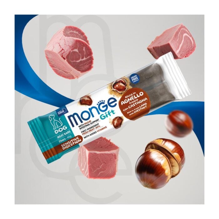 Monge Gift Meat Bars Cordero y Castaña 40gr - Snack para perros - Imagen 3