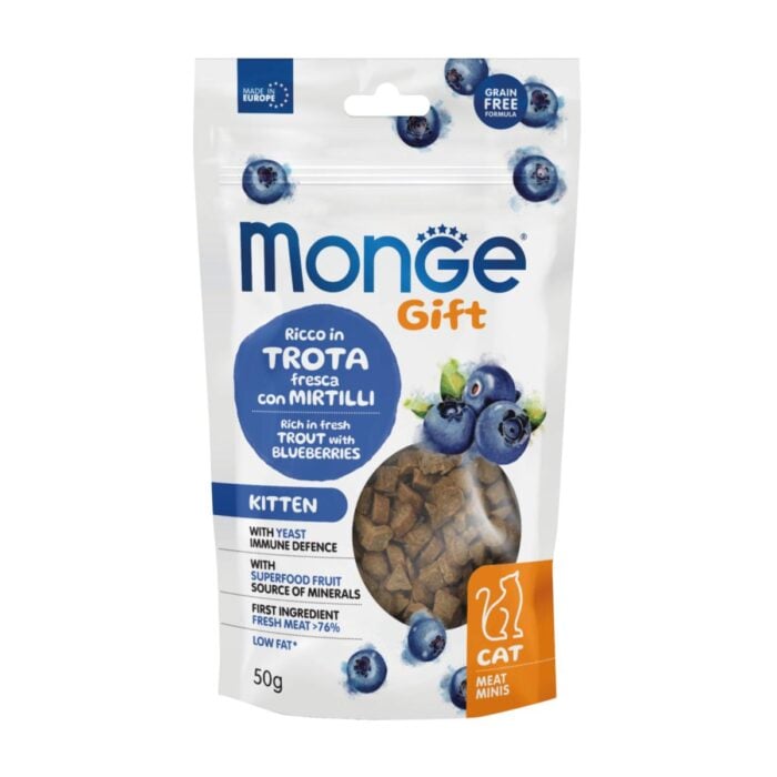 Monge Gift Meat Minis Trucha y Arándanos 50gr - Gatitos