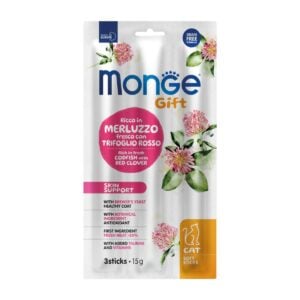 Monge Gift Soft Sticks Bacalao y Trébol Rojo 15gr - Snack Gatos