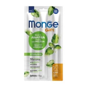 Monge Gift Soft Sticks Pato y Toronjil 15gr - Gatos castrados