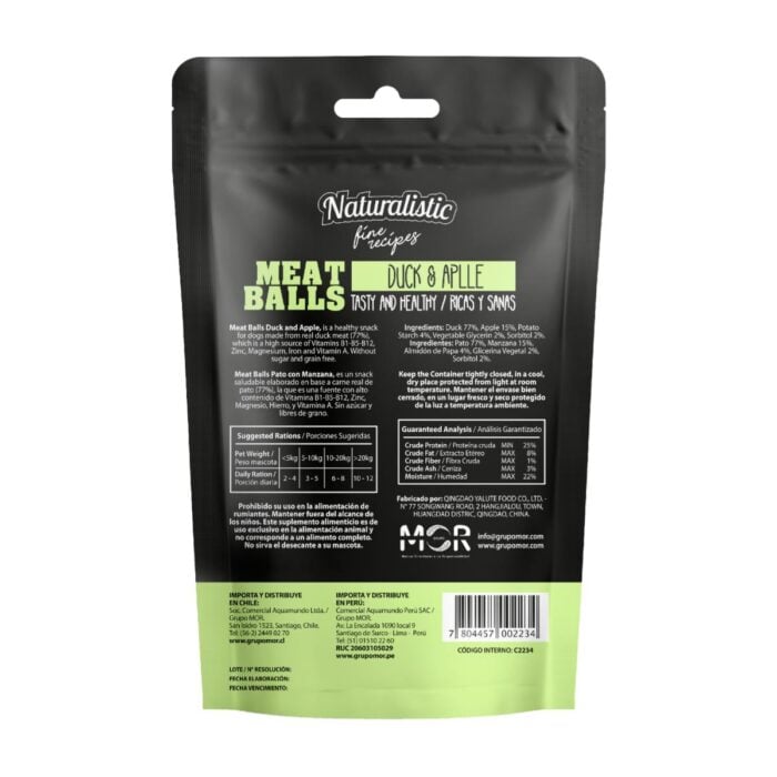 Naturalistic FR Meatballs Duck & Apple 100gr - Snack para perros - Imagen 2