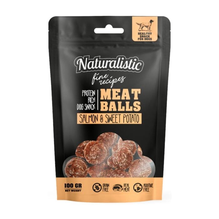 Naturalistic FR Meatballs Salmon & Sweet Potato 100gr - Snack