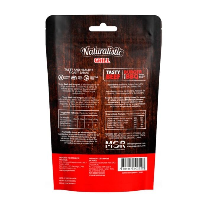 Naturalistic Grill Taste Beef Burger BBQ 120gr - Snack para perros - Imagen 2