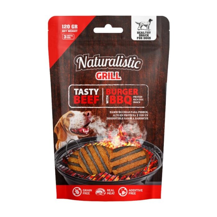 Naturalistic Grill Taste Beef Burger BBQ 120gr - Snack para perros
