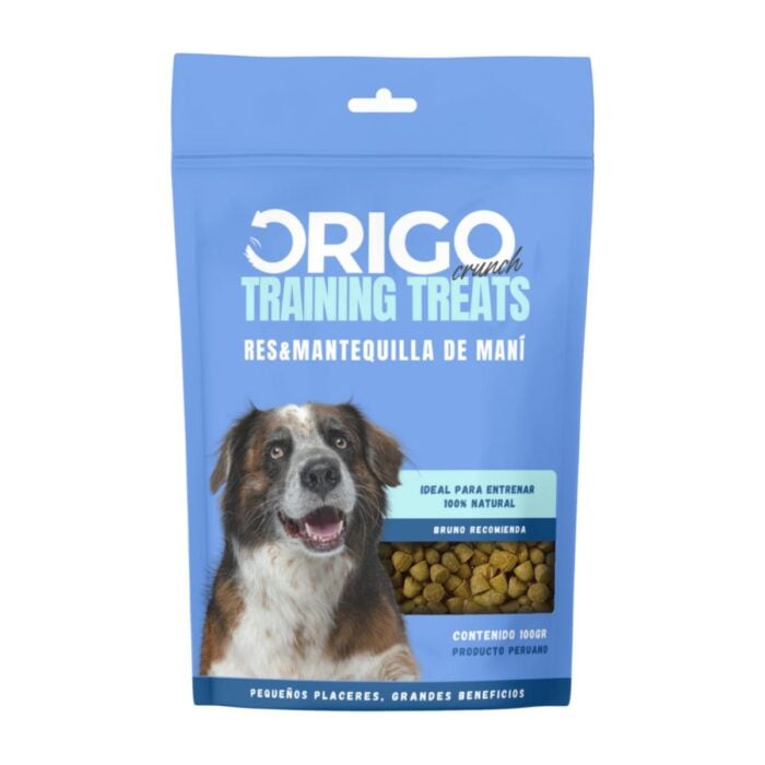 Origo Crunch Training Treats Res y Mantequilla Maní 100gr
