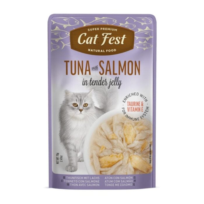 Cat Fest Tuna with Salmón in Tender Jelly 70gr - Gato adulto