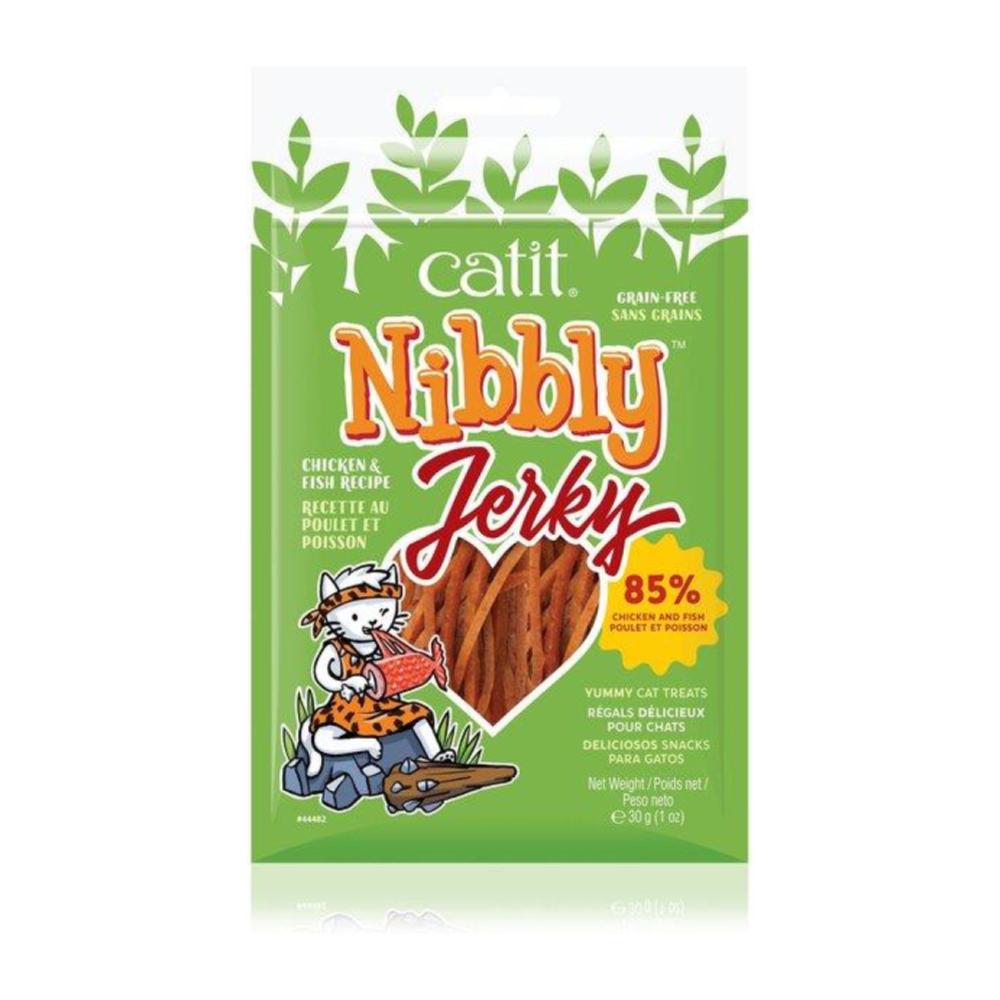 Catit Nibbly Jerky Pollo y Pescado 30gr - Snack para Gatos
