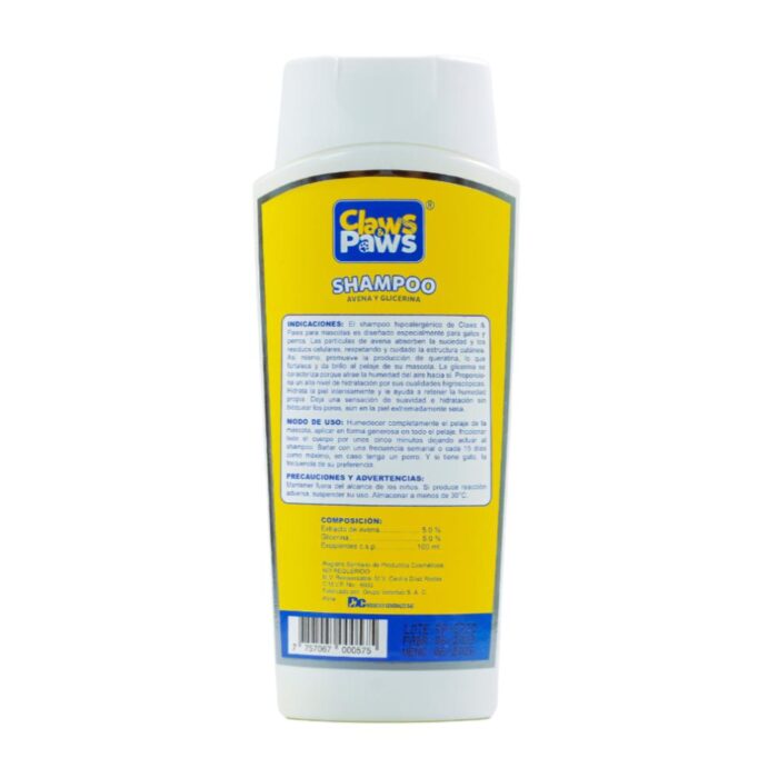 Claws & Paws Shampoo Hipoalergénico 300ml - Perros y Gatos - Imagen 2