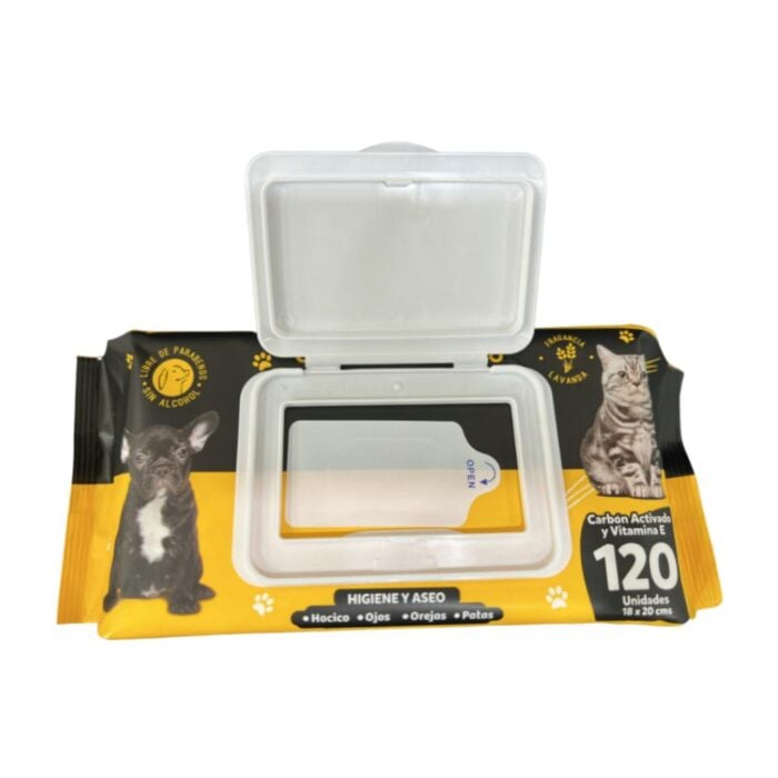 Claws & Paws Toallitas Húmedas Carbón activado x 120un - Imagen 2