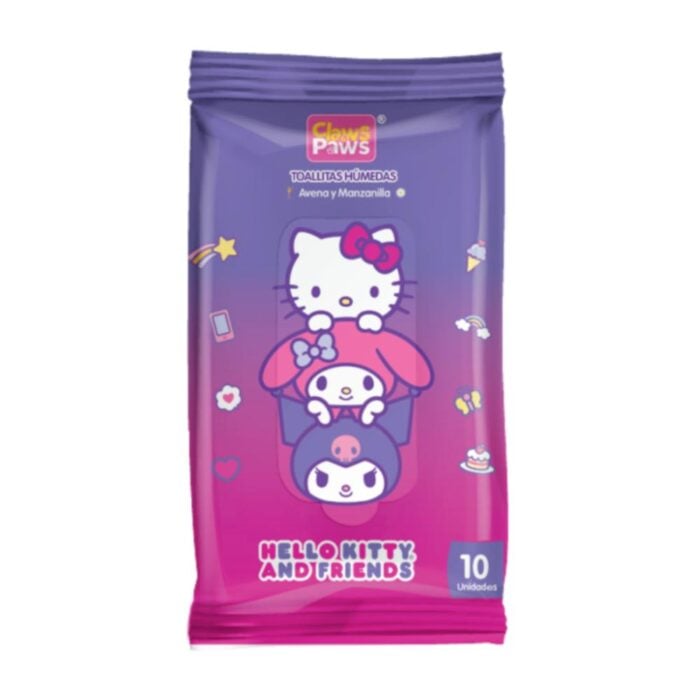 Claws & Paws Toallitas Humedas Hello Kitty x 10un