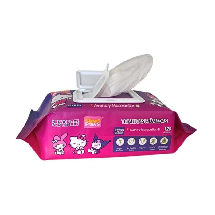 Claws & Paws Toallitas Humedas Hello Kitty x 120un - Imagen 2