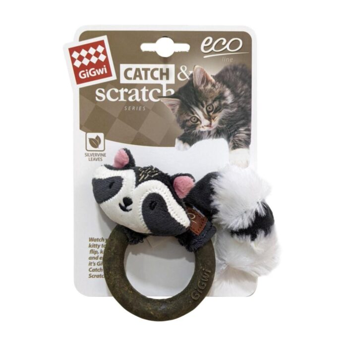 GIGwi Mapache Catch Eco Line - Juguete para gatos - Imagen 3