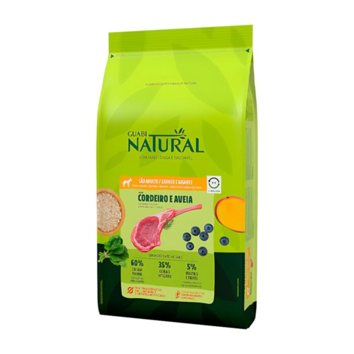 Guabi Natural Cordero y Avena 12kg - Adultos razas gr y gigante - Imagen 2
