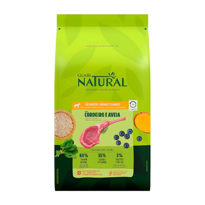 Guabi Natural Cordero y Avena 12kg - Adultos razas gr y gigante