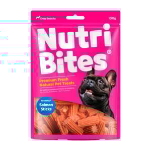 Nutri Bites Salmón Sticks x 100gr - Snack para Perros