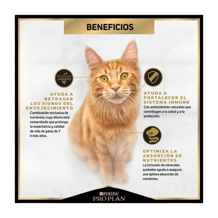 Pro Plan Adult Cat 7+ 3kg – Gatos senior - Imagen 4