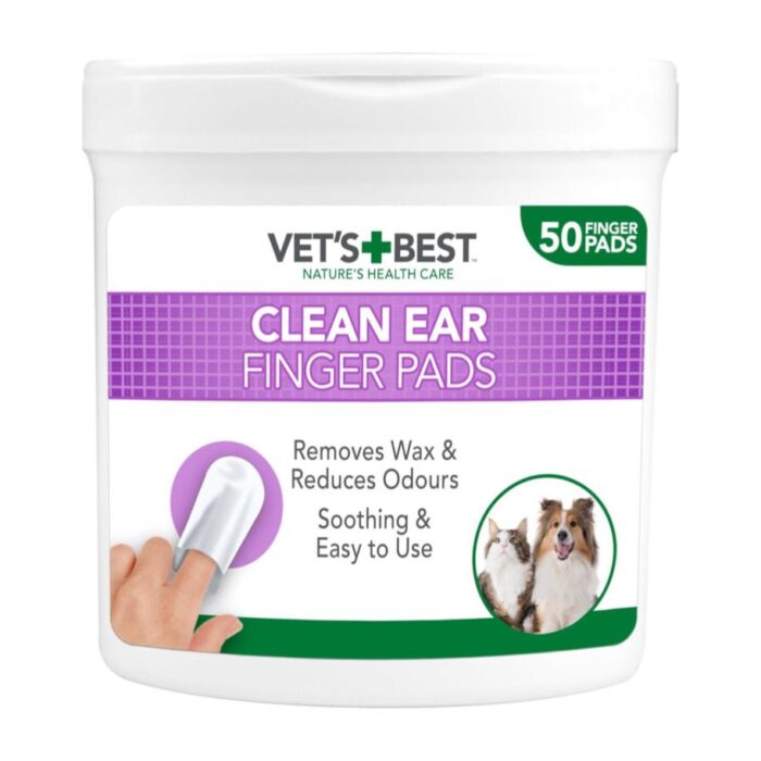 Vets Best Clean Ear Finger Pads x 50 - Limpieza oido