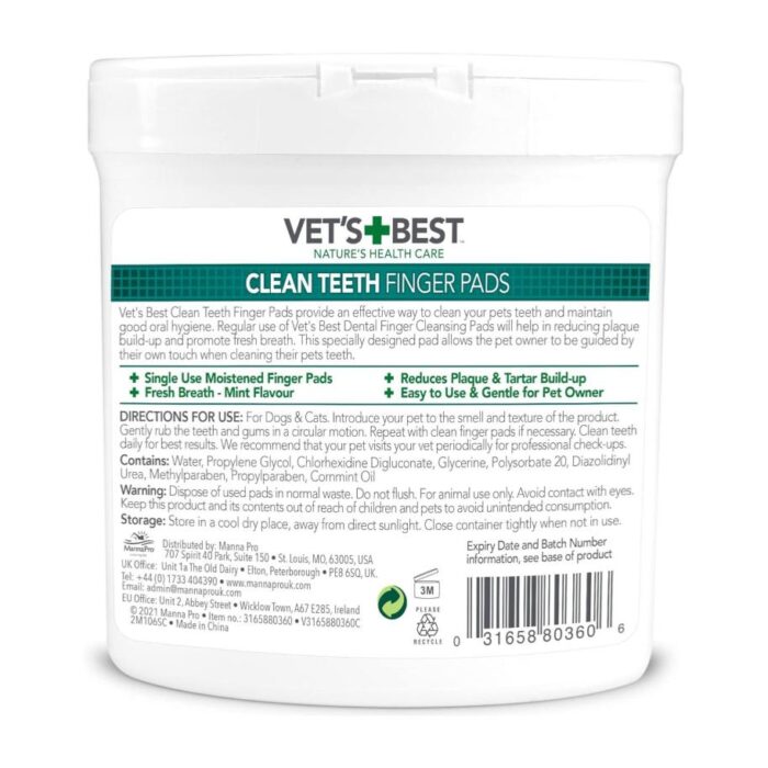 Vets Best Clean Teeth Finger Pads x 50 - Cuidado dental - Imagen 2