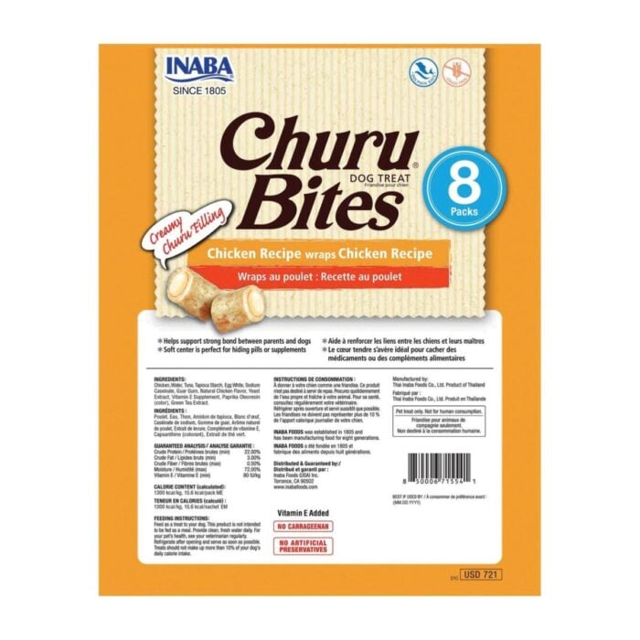 Churu Bites Pollo Recipe x 8un - Snack para perros - Imagen 2