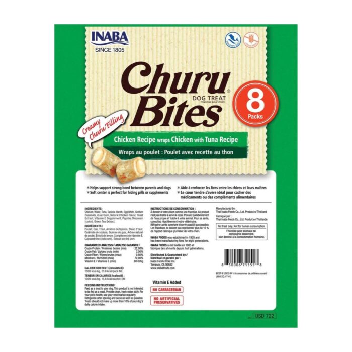 Churu Bites Pollo con atún Recipe x 8un - Snack para perros - Imagen 2