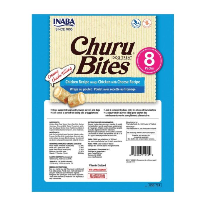 Churu Bites Pollo con queso Recipe x 8un - Snack para perros - Imagen 2
