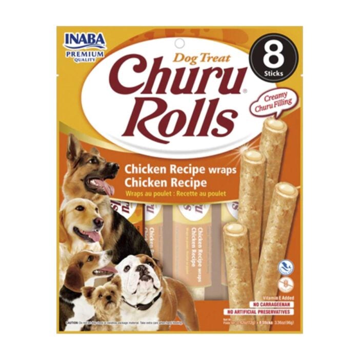 Churu Rolls Pollo Recipe x 8un - Snack para perros